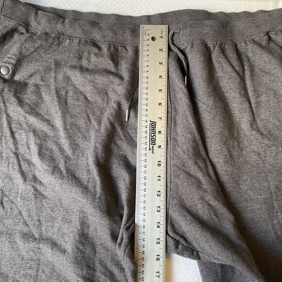Woman Within Women Pants 3X Gray Sweatpants Fleece Button Pockets 22" Inseam - Picture 7 of 11